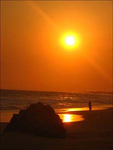 beau coucher de soleil sur le Pacifique