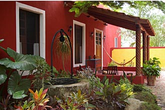 Terrasse de l'hacienda de Santa Cruz pr&egrave;s de M&eacute;rida